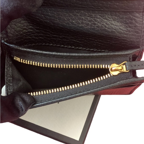 Gucci Black Petite Marmont Flap Leather Card Case Wallet 1000 Nero, Box, Dustbag - Picture 8 of 16